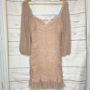 O. Vianca • Mini Dress • Long Sleeve • Ruched Dress • Polka Dots • Chiffon